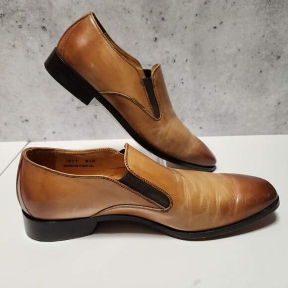 Mercanti Fiorentini Mens Loafers 8.5M Kenya Spray Tan Leather Slip-On Shoes - Picture 1 of 16